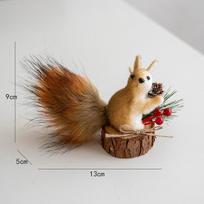 Simulated Squirrel Figurine Foam Light-Weight Ornament Lifelike Squirrel Christmas Tree Decoration Table Centerpiece Pendant