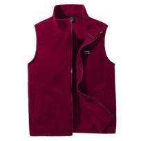 Rudens ir žiemos poliarinės vilnos liemenė vyriška striukė be rankovių laisva, didelio dydžio plius Velvet plius dydžio terminė liemenė 4XL-12XL 10XL vyno raudonos spalvos