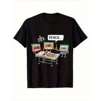 Men's 80s Retro Video Game T-Shirt with - Vintage 8-Bit Pixel Art & Cassette Tape Design, Nostalgic 1980s Gaming Shirt for Conventions, Casual Wear S juoda