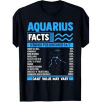 Men'S Plus Size Aquarius Facts T-Shirt - Bold Blue and White Design Featuring Aquarius Traits and Constellation, Perfect for Astrology Lovers, Casual S juoda