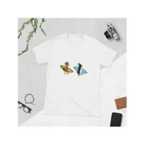 Joe and Cody Surfing T-Shirt: Unisex Beach Tee S balta