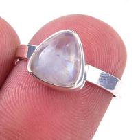 Natural Rainbow Moon Stone Gemstone Handmade 925 Sterling Silver Ring S.6 K7e31