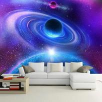 3D sienų tapetai svetainei, miegamajam, moderniai erdvei Mėnulis Visata Tapetai Dekoratyviniai Sienų Freskos 200 cm(W) x 140 cm(H)