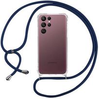 Dėklas su dirželiu - BOOLING - skirtas Samsung S22 Ultra - Lankstus - Atsparus įbrėžimams - Tamsiai mėlynas mėlyna