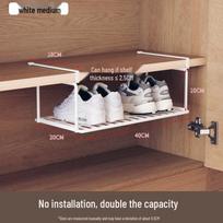 Foldable Space-Saving Shoe Rack with Dividers and Hanging Support