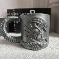 Naujas Xenomorph Puodelis 3D 3D 3D Reljefinis Kavos Puodelis Dervos Amatai black