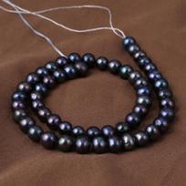 1String, Black Natural Freshwater Pearls, Handmade Near Pearl Beads, 7-8 Mm, for DIY Necklace Accessories, Jewelry Making, Women Gift, 36 Cm 1String/7-8mm-36cm juoda
