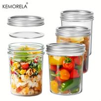 KEMORELA Mason Jars 350ML With Lids 4PCS Pint Mason Jars with Seal Bands Glass Canning Jars for Honey Jam Jelly Coffee Salad