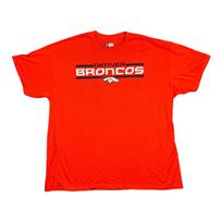 Broncos Men’s T-Shirt Orange Denver Short Sleeve Crewneck 2XL NFL Football Fan 2XL