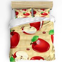 Ladybugs Bedding Set Comforter Duvet Cover Pillow Shams Ladybug With Dotted Wings Swirls And Curves Bedding Cover Double Bed Set (135x200cm)