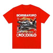 Funny Meme Bombardino Crocodile Plane Bomber T-Shirt Unisex Women fashion Oversized t shirt Casual 100% cotton short sleeve T Shirt S