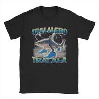 Printed Tralalero Tralala Funny Shark Meme T Shirt for Unisex Cotton Men Women Tshirts Short Sleeve Clothes Fashion Tshirts XXXL