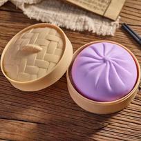 Glitter Dumpling,Cute Anxiety Relief Fidget Toy, with Steamer Box,Soft Squeeze Decompression Dough for Adults,Girl Birthday Gift
