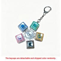 LED Light Up Fidget Spinner Keychain Mechanical Keyboard Clickable Button Fidget Toy Stress Anxiety Relief Portable Sensory Toy