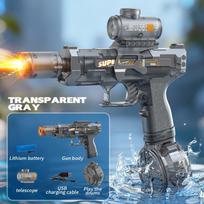 Electric Water Gun Toy Water Squirt Gun with Lights Automatic Continuous Firing Watergun Beach Pool Outdoor Toy