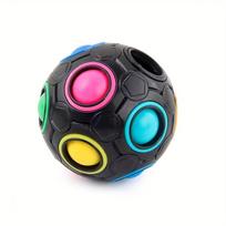 Candy Color Rainbow Pop Fidget Toy, 12 Hole Push Bubble Stress Reliever, Sensory Anxiety Relief Gift for Christmas Halloween balta