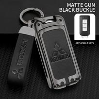 For Mitsubishi Outlander Xpander ASX Pajero Eclipse Cross Montero Zinc Alloy Leather Car Remote Key Case Cover Shell Accessories