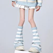Y2K Originalios kojinės Požeminis stilius Mėlynos baltos juostelės Laisvos kojinės Sparnai Japonijos stilius Harajuku kojinės M beige