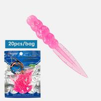 20pcs/bag Mini Soft Bait TPE High-Elasticity Floating 0.3g 35mm Fishing Bait for Bass Carp Swimbait Wobblers Fishing Lure rožinė