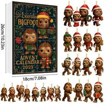 Christmas Countdown Blind Box Bigfoot Pendant With Acrylic Material For Holiday Gifts And Decorations