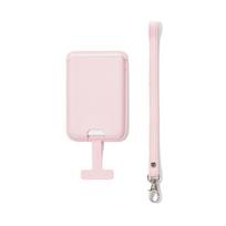 Strong Adsorption Magnetic Card Holder Anti-theft Leather Phone Card Case Shockproof for iPhone17 16 15 14 13 Series rožinė