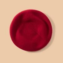Women's 100% Cashmere Knit Beret Hat - Warm Solid Color for 2025 Autumn/Winter One Size kaštoninė