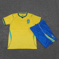 2026 World Cup football jersey set men's Brazil Brazil short-sleeved home and away jersey wholesale cross-border print Children's size 16