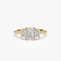 Elegant Light Luxury Faceted Diamond Ring for Women Engagement Wedding Band no. 6 auksas