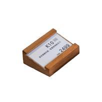 Creative Design Multi-size Price Tag Holder Kahki Coffee Sign Holder Label Stand Wood Base Name Card Tags Holder Watch Display