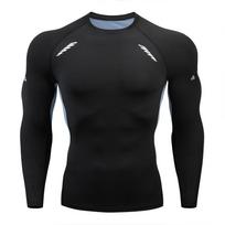 Long Sleeve Sport Tshirt Training Jogging Shirts Gym Sportswear Quick Dry Rashgard Men Compression Fitness Tight Running T Shirt M pilka