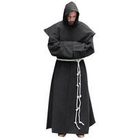 S-5xl Renesanso Vienuolio Dvasininko Drabužis Skapulierius Brolio Kostiumas Religinio Šventojo Ilgas Chalatas S juoda