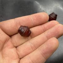 Ten Thousand Jade Retro Distressed Dark Striped Agate Barrel Beads