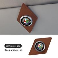 Leather Car Glasses Holder Sun Visor Clip Card Ticket Organizer For Alfa Romeo 159 Giulietta 156 147 Giulia Mito GT Stelvio