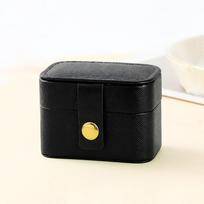 2Pcs Mini Portable Small Jewelry Storage Bag Travel Simple Leather Ring Necklace Earrings Storage Box Organizer Display Gift Box as show