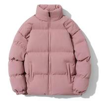 Žieminis Harajuku trumpas pūkinis striukė vyrams trumpas parkas laisvalaikio Kpop burbulinės striukės vyriški street wear paltai M rožinė