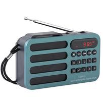 Mini Portable Radio Rechargeable Digital FM USB TF Card MP3 Player Wireless Speaker With Bluetooth-compatible Radio FM Receiver mėlyna