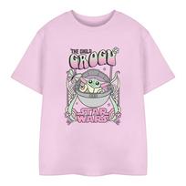 Star Wars: The Mandalorian Childrens/Kids Grogu Hippie T-Shirt 5-6 Years rožinė