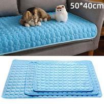 Pet Summer Cooling Mat Ice Silk Pad Dog Cat Sofa Bed Floor Mat Cool Sleep Cushion for Hot Weather s 50*40cm mėlyna