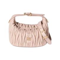 Miu Miu Matelassé Metalinis Logotipas Avikailio Parduotuvės Krepšys Moteriškos Rankinės Rožinė 5NE026-AFPP-F0236 Basic Set (Bag+Dust Bag)