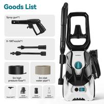 YOFIDRA 150Bar  Electric High Pressure Washer Car Washer Gun Garden Washing Water Wash Spray Gun 180° Adjustable Nozzle Standard Set