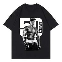 2026 New Rapper 50 Cent Graphic T Shirt Male Fashion Hip Hop Vintage Tshirt Womens and Unisexs Clothing Summer Cotton Tshirt 2XL