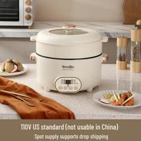 110V US Standard Multifunction Electric Pot: Hot Pot, Grill, Stir-fry, Shabu-Shabu - All-in-One Compact Cooking Solution 22CM - US 2-Prong