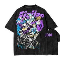 JoJos Bizarre Adventure anime Washed Tshirt  summer New retro Graphic  Cotton Fashion Streetwear YK popular shirt M