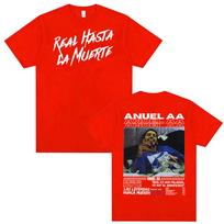 Rapper Anuel AA Real Hasta La Muerte Graphic T Shirt Unisexs Clothing 100 Cotton 90s Vintage Tshirts Unisex Casual Loose Tshirt S