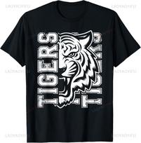 Vintage Tigers School Sports Fan Team Spirit Mascot TShirt Custom Printed Graphic T Shirts Unisexs Clothing Camiseta Hombre S