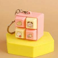4 Button Fidget Keychain Tungtungtung Wooden Stick ManCatDogCapybara Keyboard Clicker Anime Peripheral Stress Relief Gift Toy