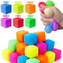 51530PCS 3cm Rainbow Tofu Stress Balls Sensory Toys Decompression Slow Rebound Stress Relief Fidget Toys for Kids Adult Gifts