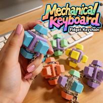 New Six-key Keyboard Fidget Toy Clicker Keyboard Fidget Keychain Button Fidget Gifts for Adults to Relieve Stress Keychain