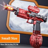 Electric Water Gun with Muzzle Light Long Range Summer Outdoor Water Fight Toy for Boys and Adults Birthday Gift raudona