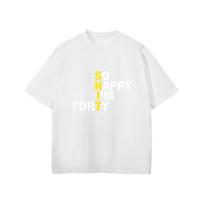 So Happy Im Forty Old Unisexs Printed Short Sleeved Tshirt Retro Casual Fashionable Shirt Summer Streetwear Oversized Tops Tee S
